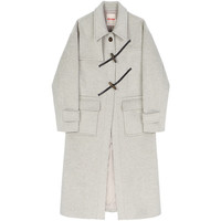 VEGA CHANG牛角扣呢子大衣女冬2025年学院风加厚毛呢大衣 燕麦色长款（160以上） XS