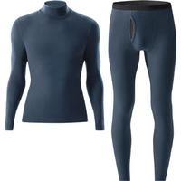 蕉内轻热皮男女士保暖内衣套装秋衣秋裤秋冬高领 【高领】午夜蓝-男士 L