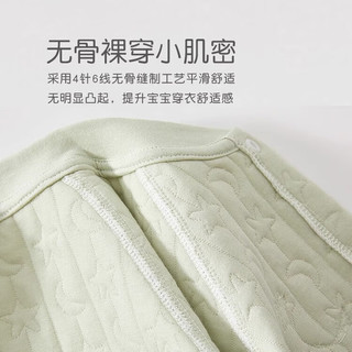 婧麒（JOYNCLEON）婴儿衣服秋冬连体衣纯棉新生儿季男女宝宝夹棉保暖对开哈衣服爬服 中开星月浅灰 90cm 【1-2岁，体重9.5-13kg】