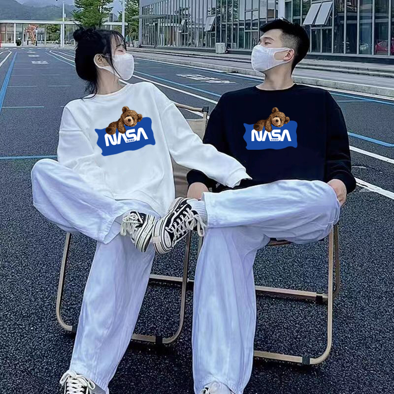 NASA WEEK2025圆领连帽卫衣男女潮牌宽松百搭简约秋季上衣FM