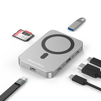 蓝硕 BLUEENDLESS 涡轮风扇M.2磁吸硬盘盒底座拓展外置NVME硬盘读取器10Gbps铝合金4k60投屏外接手机电脑笔记本typec扩展坞