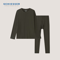 舒雅（Schiesser）款保暖内衣圆领玻尿酸美肌系列针织秋衣秋裤套装E5/21959W 男士E5/21959W深橄榄 2XL