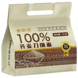 金沙河 挂面 100%荞麦刀削面1000g*1袋 无盐 杂粮速食挂面 热门商品