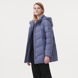 坦博尔2025冬季休闲百搭可脱卸帽羽绒服女加厚短款装新年红560D 颜锡蓝 5XL