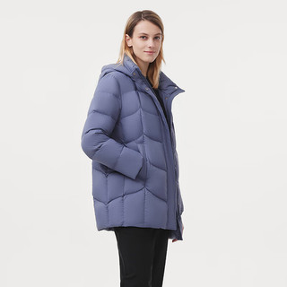 坦博尔2025冬季休闲百搭可脱卸帽羽绒服女加厚短款装新年红560D 颜锡蓝 5XL