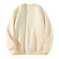 真维斯（Jeanswest）男士卫衣2025秋季青少年休闲时尚重磅款圆领无帽纯色薄外套 浅米#ZS纯色 3XL