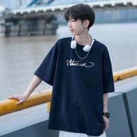 我的速度 韩系cityboy纯棉短袖t恤男夏季宽松圆领重磅半袖潮牌体恤