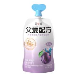 简爱 酸奶父爱配方儿童酸奶 A2β-酪蛋白低温酸奶儿童零食 0%西梅苹果吸吸袋100g*12袋