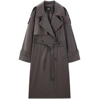 太平鸟【秀场同款】廓系风衣外套女25通勤收腰风衣A1BEF3526 深杏棕 S 155