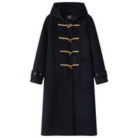 范思蓝恩23FS14178学院感减龄牛角扣双面羊毛大衣冬毛呢外套 树莓粉 XXS