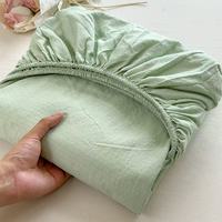 朴顿庄园A类双层纱全包围床笠床上单件床罩宿舍通用保护套素色 40支 浅天蓝（小纯色双层纱系列） 90*200cm 单床笠