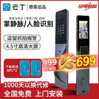 云丁 智能门锁3D人脸密码锁家用入户门指纹锁掌静脉电子门锁包上门安装 人脸+掌脉