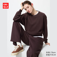 优衣库女装短卫衣/运动衫套头衫25秋冬479602 39 棕黑色 XL /165/92A