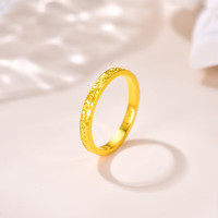 金小貅 黄金戒指女爆闪精致碎碎冰碎金足金999戒指新款硬金送女友礼物 碎碎冰戒指11号-多退少补 2.3g-金重多退少补