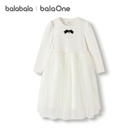 巴拉巴拉 balaOne童装儿童裙子女童连衣裙2025秋中幼童甜美拼接网纱裙
