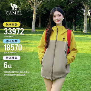 骆驼（CAMEL）【王者凯甲KING】王俊凯同款2025户外三合一冲锋衣拼色防雨登山服