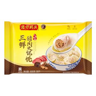 湾仔码头 三鲜猪肉大馄饨600g*3袋(1.8kg)