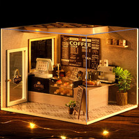 我の屋 小屋悠然咖啡店手工制作房子迷你玩具房子娃娃屋