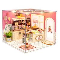 我の屋小屋场景幸福雪糕店手工制作木质房间模型屋玩具女友