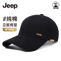 Jeep 吉普 帽子男棒球帽四季潮流百搭鸭舌帽遮阳帽男女士太阳帽子 黑色