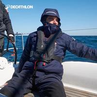 迪卡侬 冲锋衣加绒加厚防水秋冬季户外防风帆船女士-墨蓝色2XS-2346770