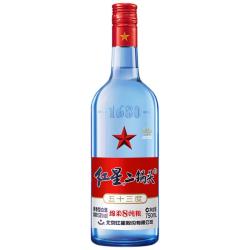 红星 二锅头酒 绵柔8纯粮 蓝瓶 53%vol 清香型白酒 750ml 单瓶装