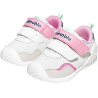 基诺浦（ginoble）宝宝步前鞋 25春婴儿软底透气地板鞋8-18个月春秋款学步鞋GB2391 棉白/杏仁粉/夜影蓝 120mm 脚长11.6-12.4cm