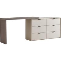 林氏家居意式可伸缩梳妆台卧室斗柜一体桌梳妆柜化妆凳书房桌子TW1E 妆台+六斗柜