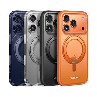  UGREEN/绿联 360°无感支架 iPhone17手机壳 磁吸支架 气囊  PC+TPU+铝合金 磨砂黑