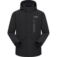 探路者 冲锋衣三合一抓绒户外防水透气耐磨保暖外套男女硬壳2024年 黑色 S