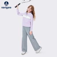 NAVIGARE意大利小帆船童装女童衬衫儿童长袖polo衫学生学院制服上衣单件