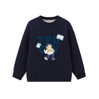 Classic Teddy男童卫衣加绒儿童套头上衣中小童装冬季长袖衣服冬款新 上学泰迪深蓝 110
