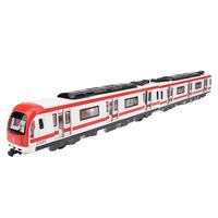 卡威（KIV）合金1/87仿真城市地铁轻轨火车动车组火车玩具儿童玩具车高铁车模 红色带车厢 礼盒装