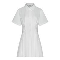 UR2024夏季女装通勤风压褶修身短袖棉质连衣裙UWU740075 本白 M