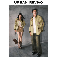 UR UR2025秋季新款男装琥珀流光风图案超宽松夹克外套UML150056 姜黄 L (XL-XXL)