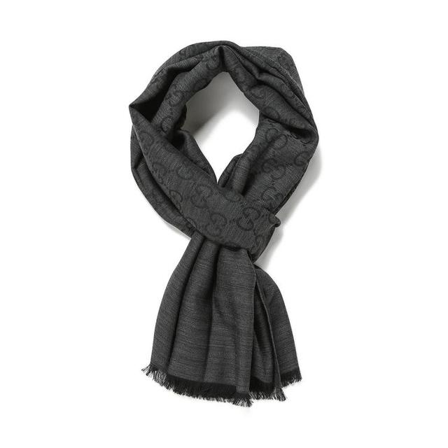GUCCI 经典双G羊毛混纺双面保暖围巾披肩
