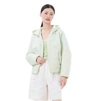 艾莱依(ERA)轻薄羽绒服女春季新款鹅绒可拆卸帽短款设计感拼接休闲外套 165/88A