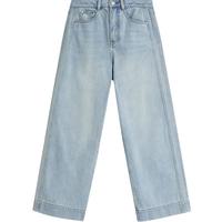 茵曼（INMAN）【真5折】法式牛仔阔腿裤春秋新款休闲高腰百搭小个子九分裤子