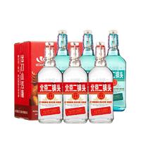 永丰牌北京二锅头金小方瓶清香型白酒红标翡翠42度500ml*6瓶