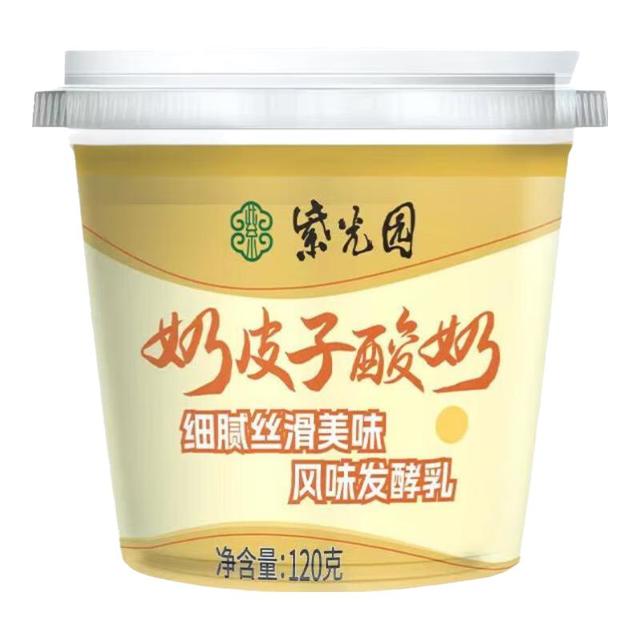 紫光园 奶皮子酸奶酪老北京特产低温酸奶鲜奶发酵中华 原味120g