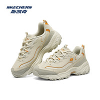 斯凯奇(Skechers)摩卡熊1代丨莫兰迪浅色运动鞋女鞋休闲老爹鞋子百搭熊猫鞋 女款-自然色/酒红色 896145-NTBG 40