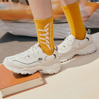 斯凯奇(Skechers)摩卡熊1代丨莫兰迪浅色运动鞋女鞋休闲老爹鞋子百搭熊猫鞋 女款-自然色/黑色 896145-NTBK 39.5