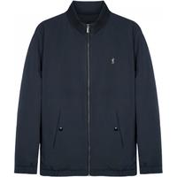 才子(TRIES)男士棉衣秋冬保暖刺绣夹棉外套秋冬厚款防风立领棉服上衣男 深蓝色 2XL (180/96A)