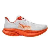 HOKA ONE ONE男款秋季马赫6竞训跑步鞋MACH 6 舒适透气回弹缓震耐磨 霜白色/熔岩色 42.5