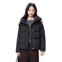 雪中飞2025女装短款羽绒服韩版潮流休闲风外套百搭时尚保暖 黑色|8056 L / 165/88A