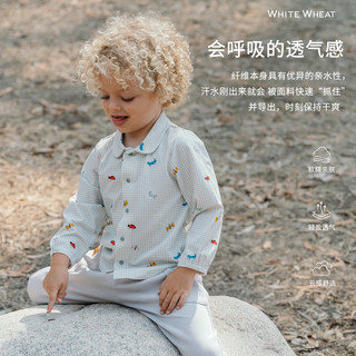 white wheat儿童2025秋季上衣宝宝男女童休闲春秋时髦衬衫外套 蓝色 120