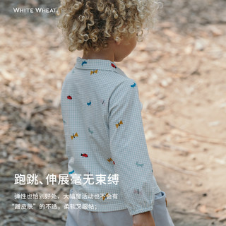 white wheat儿童2025秋季上衣宝宝男女童休闲春秋时髦衬衫外套 蓝色 120