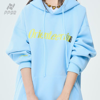PPGE字母刺绣卫衣男女装重磅连帽衫2025潮牌秋季休闲外套时尚潮流 浅蓝 XL
