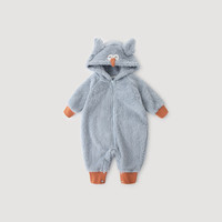 巴厘小猪婴儿连体衣秋冬款男女宝哈衣加绒加厚保暖冬装超萌可爱宝宝衣服 调皮小鸟 100cm