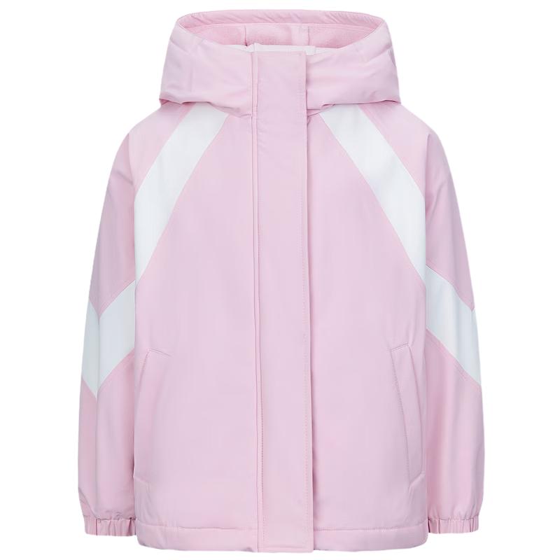 little MO&Co.防泼水 little moco童装冬装男女童加绒亲子装户外连帽夹克 雾粉色 100 110/52